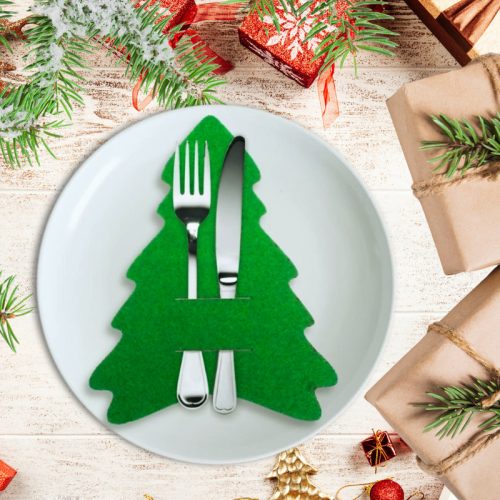 Filc evőeszköztartó karácsonyfa