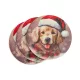 Nyomtatott fa tábla - Karácsonyi golden retriever 3db/csomag