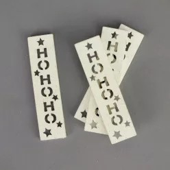 HOHOHO feliratos biléta 4db/csomag - fehér csillámos