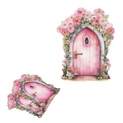   Nyomtatott dekorkarton - Tündérajtó Csipkerózsika kicsi  2db/csomag