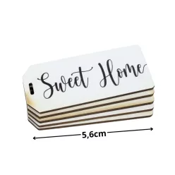 Nyomtatott fa tábla - Sweet Home biléta 5db/csomag