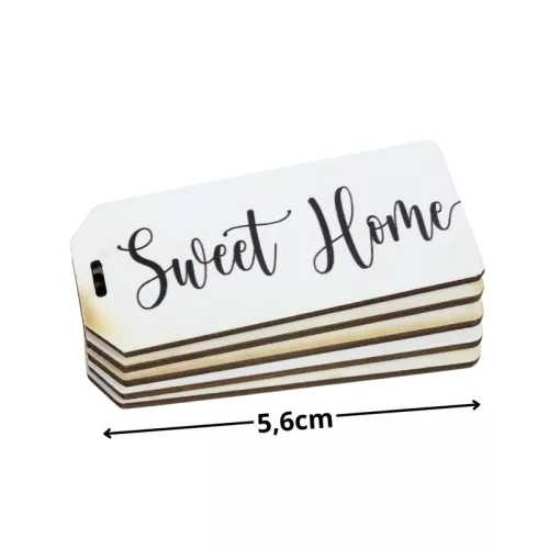 Nyomtatott fa tábla - Sweet Home biléta 5db/csomag