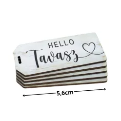 Nyomtatott fa tábla - Hello Tavasz biléta 5db/csomag
