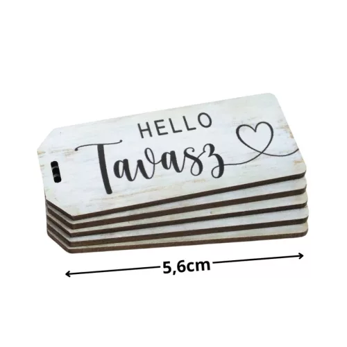 Nyomtatott fa tábla - Hello Tavasz biléta 5db/csomag