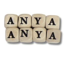    Nyomtatott fa  dobókocka natúr - ANYA felirattal 2szett/csomag