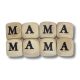   Nyomtatott fa  dobókocka natúr - MAMA felirattal 2szett/csomag