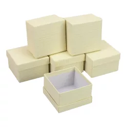 Papírdoboz négyzet 8,5x8,5cm bézs 6db/szett