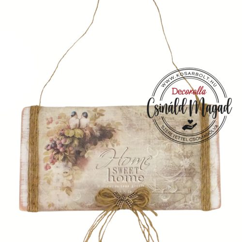 Csináld magad - „Home Sweet Home” – Madárkás falidísz spárgás díszítéssel