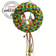   Csináld magad - Zsenília kopogtató, színes nyári manókkal 20cm