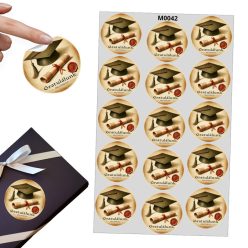 Matrica - Ballagási kerek matrica - Gratulálunk 15db/lap