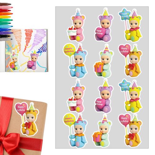 Matrica - Sonny angel - Happy birthday 12db/lap