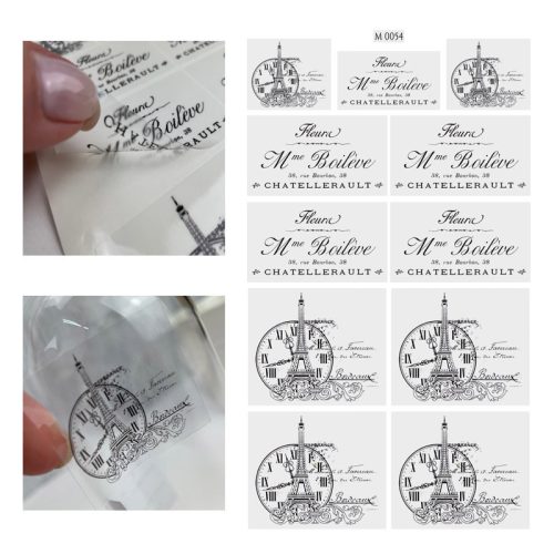 Matrica - Vintage címke átlátszó II. 11db/lap