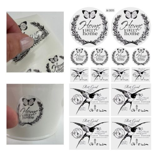 Matrica - Vintage címke átlátszó III. 14db/lap