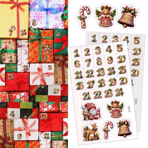 Matrica - Mézi adventi készülődés - átlátszó 29db/lap