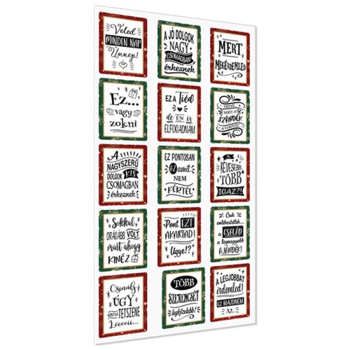 Matrica - Ajándékcsomagra matrica humoros 15db/lap