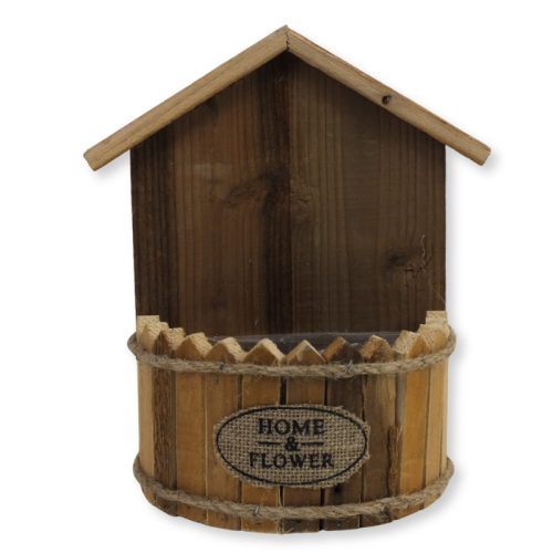 Fali házikós virágtartó bélelt