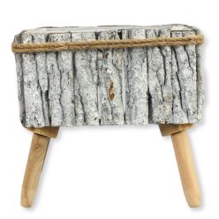 Fakéreg virágláda lábbal szürke 24x25x12cm