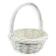 Fonott kosár fehér 38cm - kerek