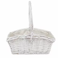 Fonott kosár fehér 35cm - szögletes