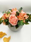 Virágok kerámia kaspóban (rózsaszín)