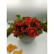 Virágok kerámia kaspóban (piros)