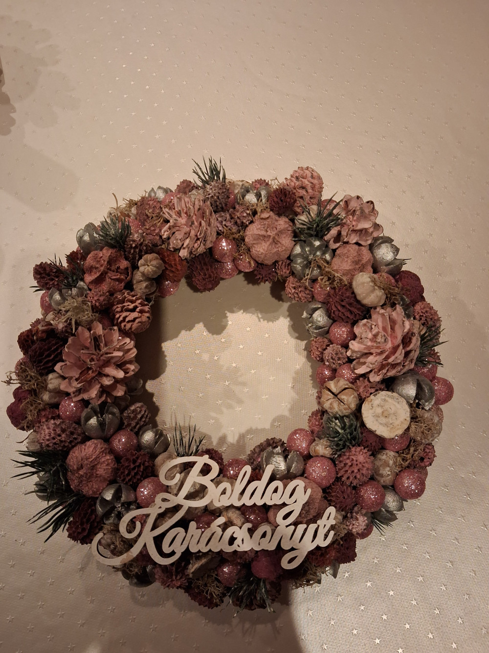   Téli Dekoráció - Adventi Gyertya - Rózsaszín Álom Karácsonyi Dekorációs Kettős (párosan olcsóbb)
