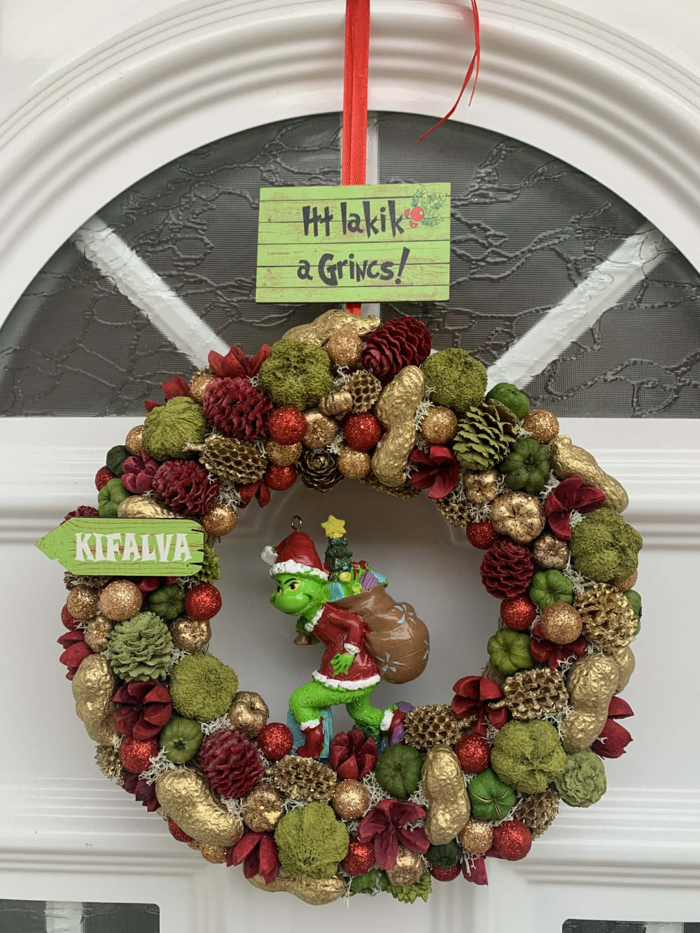   Limitált Kiadású - Téli dekoráció - Karácsonyi Grincs DIY Ajtókoszorú - Csinál Magad Csomag
