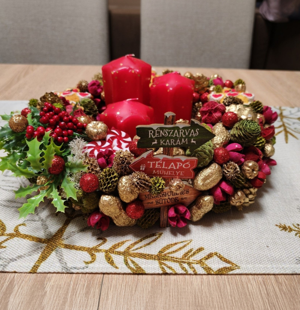   Téli dekoráció - Karácsonyi Mézeskalácsos DIY Ajtókoszorú - Csinál Magad Csomag
