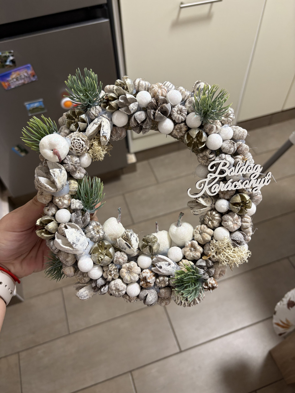   Téli dekoráció - Páros csomag Karácsonyi Sünis DIY Ajtókoszorú és Asztaldísz - Csinál Magad Csomag
