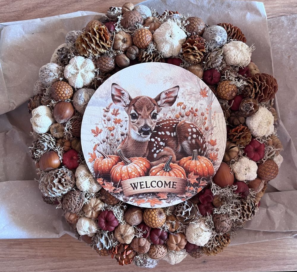   Őszi Őzike – DIY Csináld Magad Ajtódísz Welcome felirattal (15 vagy 20 cm)
