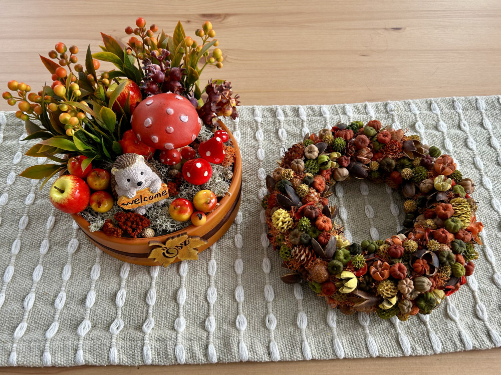   Őszi Süni Páros – DIY Csináld Magad Ajtó- és Asztaldísz Szett
