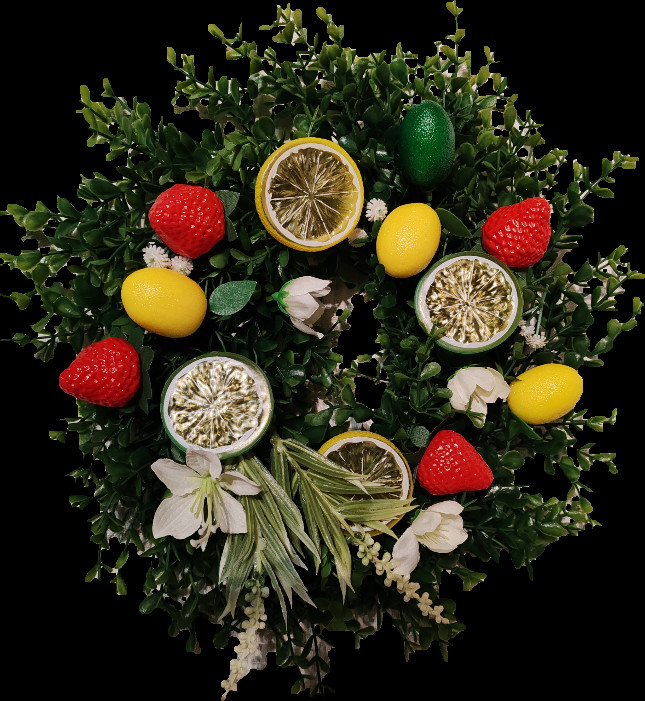   Nyári dekoráció – Édes Otthon – Frissítő citruskoszorú – Csináld magad csomag – DIY
