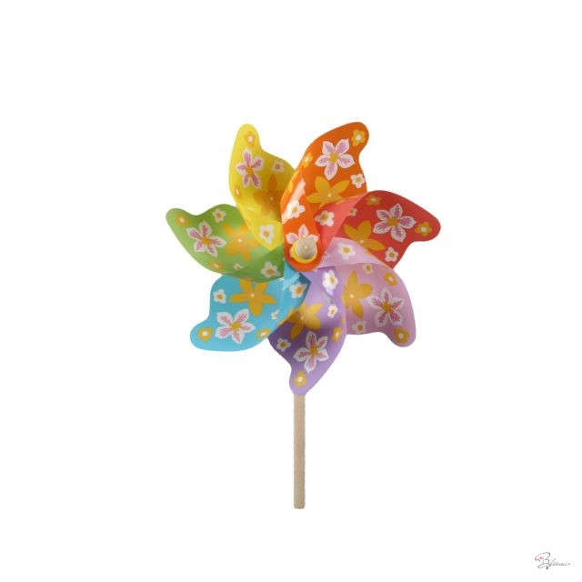 Szélforgó virágos mûanyag 31x75 cm színes