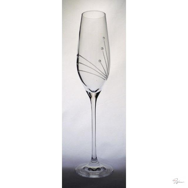 Üveg pohár swarovski dísszel pezsgõ 210ml átlátszó S/6