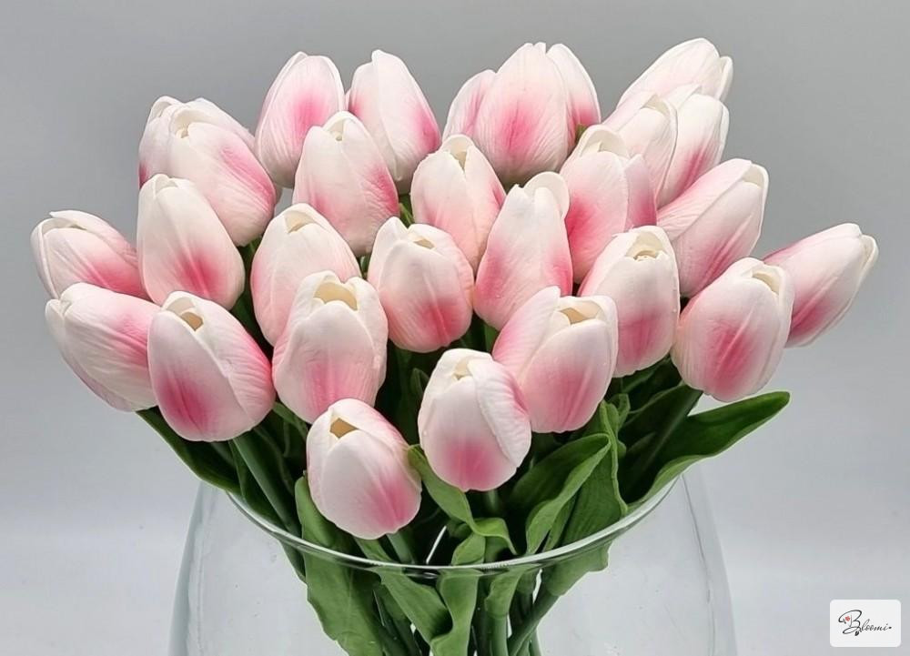 Gumi tulipán (fehér, rózsaszín cirmos)
