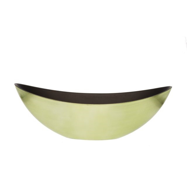 Csónak alakú kaspó, mûanyag, 39x12x13 cm, zöld