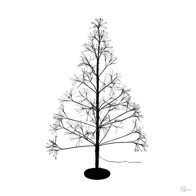 Fa karácsonyfa formájú, 990 LED világítással, melegfehér, elektromos, mûanyag, 120 cm, fekete @
