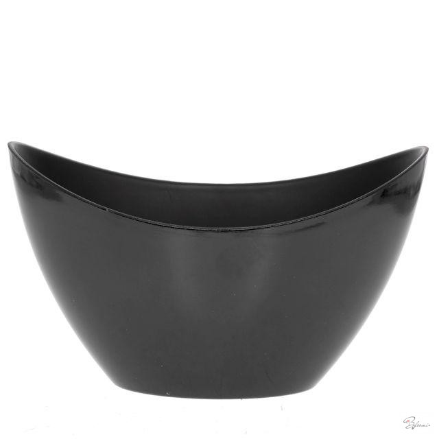 Csónak alakú kaspó, mûanyag, 24x10x14 cm, fekete
