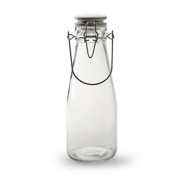 Váza csatos üveg 24,5x8,5cm átlátszó