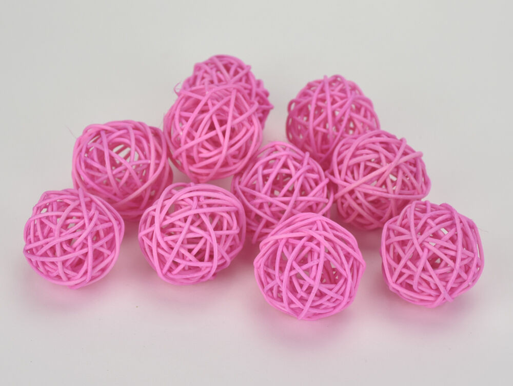 Vessző gömb rózsaszín 4cm 10db/csomag