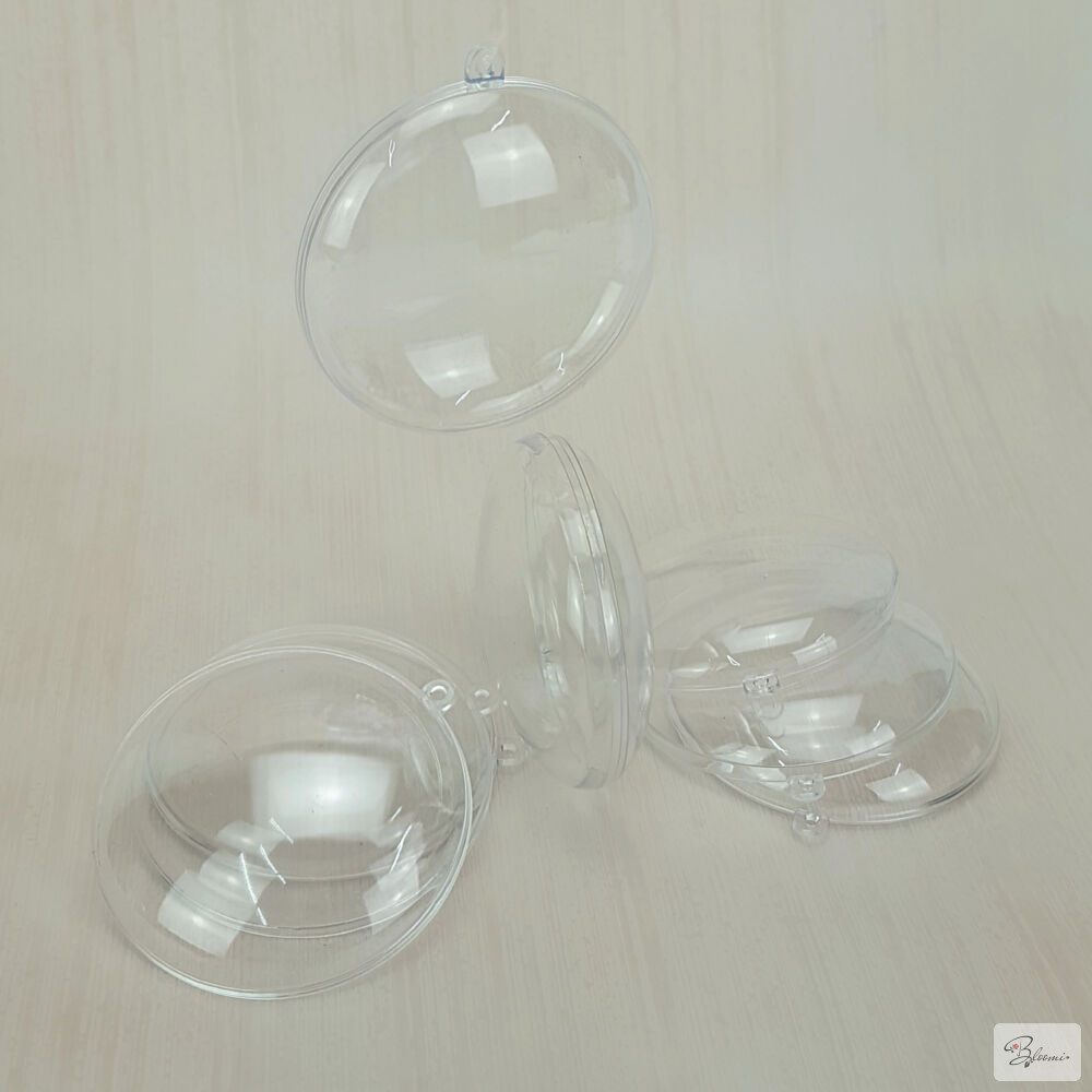 Ajándéktartó szétválasztható gömb műanyag lapos 7*7*2,5cm 5db/cs