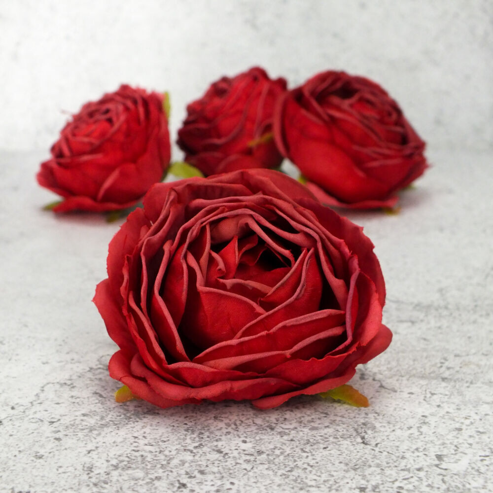 Százlevelű rózsa fej - bordó 4db/csomag