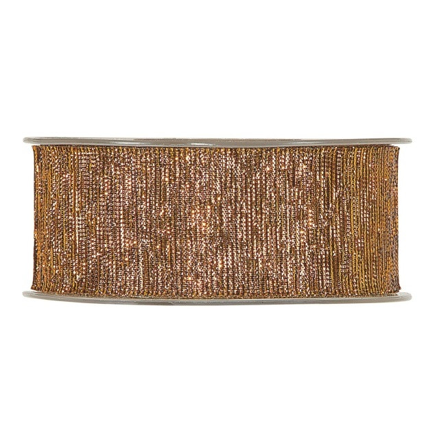 Szalag csillogós textil 40 mm x 15 m bronz