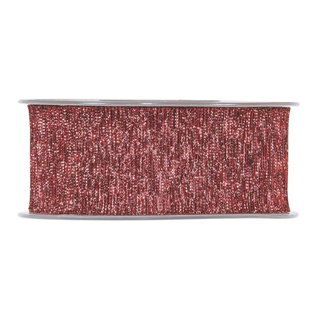 Szalag csillogós textil 40 mm x 15 m piros
